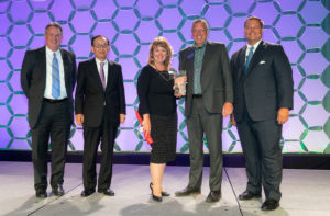 Joyce Schwob and Dan Schwob accept the Toyota President's Award